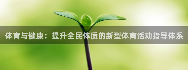中欧体育网页版：体育与健康：提升全民体质的新型体育活动指导体系